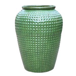 Glazed Ceramic Waffle Pot - Avocado - 640mm Ø x 850mm H