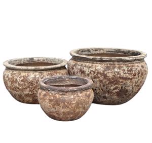 Glazed Ceramic Sonla Round Pot - Atlantis