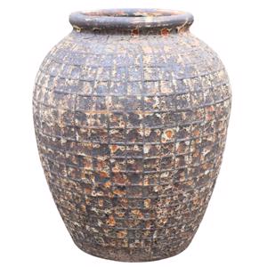 Glazed Ceramic Large Waffle Jar - Rustic - 850mm Ø x 950mm H