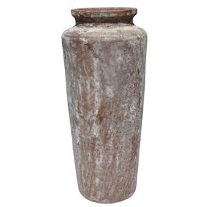 Glazed Ceramic Tall Cylinder Jar - White Atlantis - 460mm Ø x 1100mm H