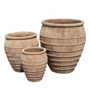 Terracotta Antique Banded Brussel Vase