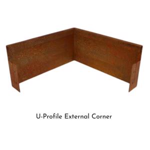 Corten Steel Edging - U-Profile External Corner