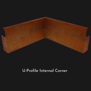 Corten Steel Edging - U-Profile Internal Corner