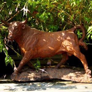 Cast Iron Miniature Bull Statue