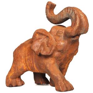 Cast Iron Majestic Elephant Statue - 330mm High