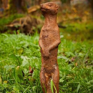 Cast Iron Mischeivous Meerkat  Statue - 500mm High