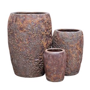 Glazed Ceramic Baccan Vase - Dark Rustic