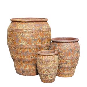 Glazed ceramic 4-Banded Jar - Rustic Atlantis