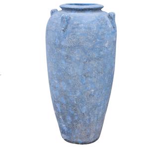 Glazed Ceramic Hanoi Vase - Blue Atlantis - 560mm Ø x 1200mm H