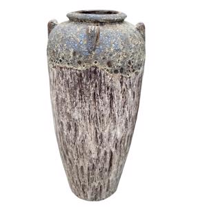 Glazed Ceramic Hanoi Vase - Falling Brown - 560mm Ø x 1200mm H