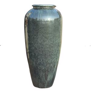 Glazed Ceramic Haiphong Jar - Moss Green - 730mm  Ø x 1600mm H