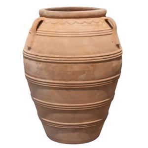 Glazed Ceramic 5-Banded   Jar - Antique Terracotta   -560mm Ø x 730mm H
