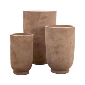 Glazed Ceramic Haiduong Tall Cylinder - Antique Terracotta