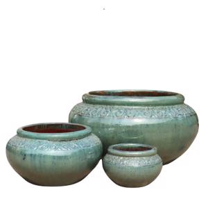 Glazed Ceramic Classic Bowl - Falling Green