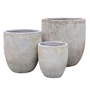Glazed Ceramic Contemporary Large Pot -  White Atlantis