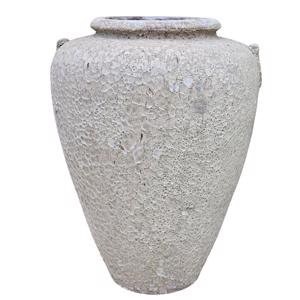 Glazed Ceramic Large Jar - White Atlantis - 850mm Ø x 1100mm H