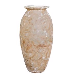 Glazed Ceramic Tall Rustic Vase - White Atlantis - 600mm Ø x 1200mm H