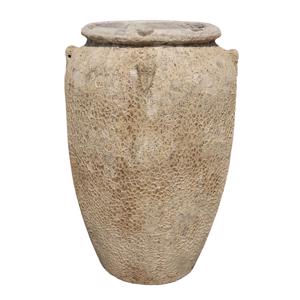 Glazed Ceramic Tall Rustic Jar - Light Atlantis - 750mm Ø x 1100mm H