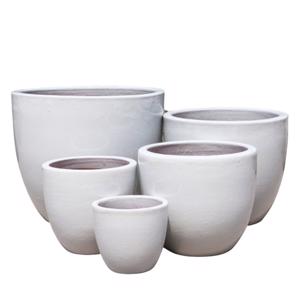 Glazed Ceramic Classic Egg Pot - White