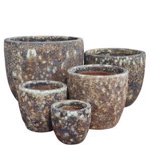 Glazed Ceramic Classic Egg Pot - Black Atlantis